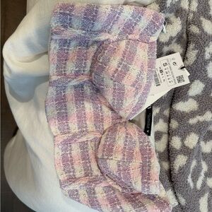 Zara Pink and White Plaid Top